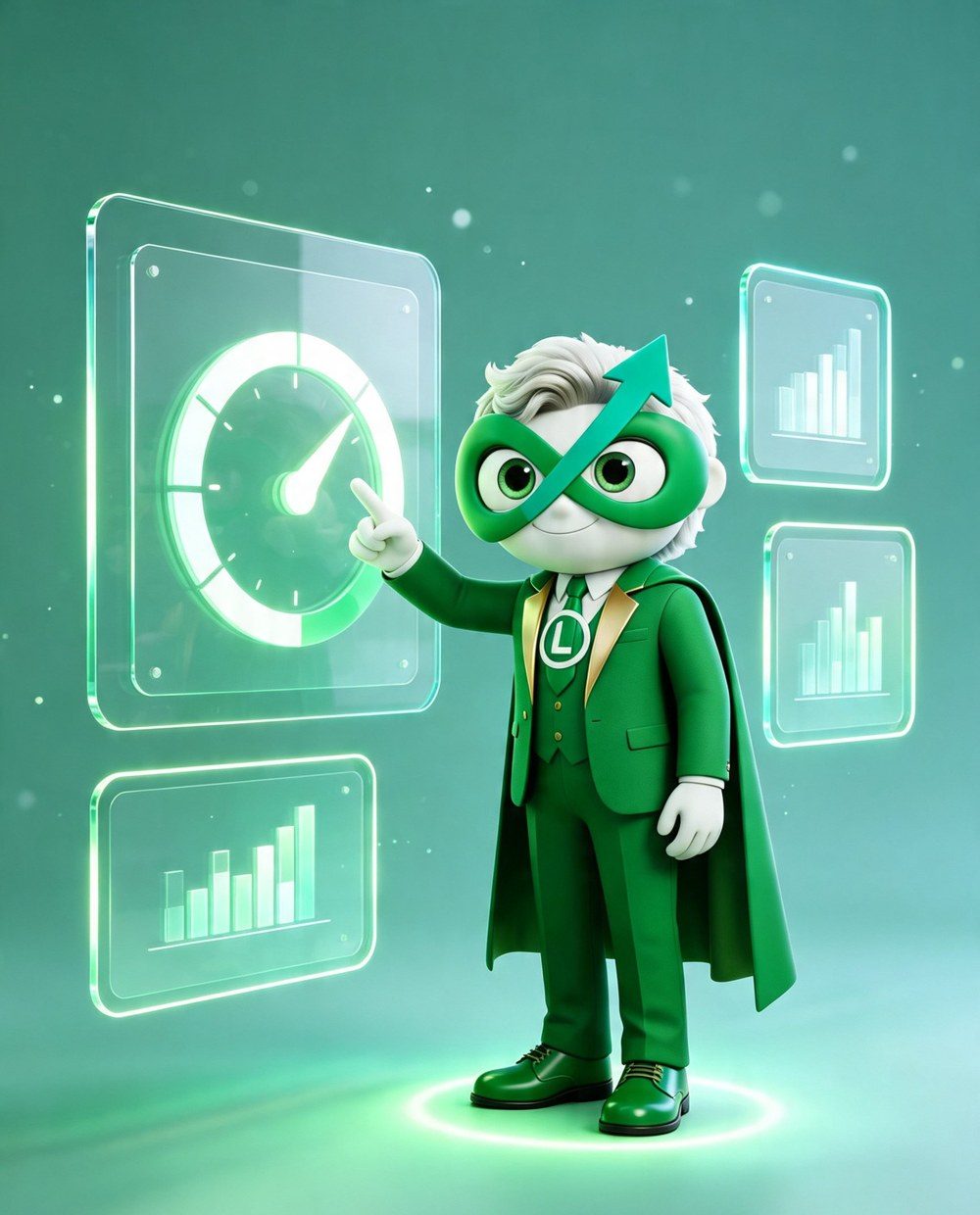 Limitlio maskotu, Finansal Sağlık Skoru gösterge panelini işaret ediyor