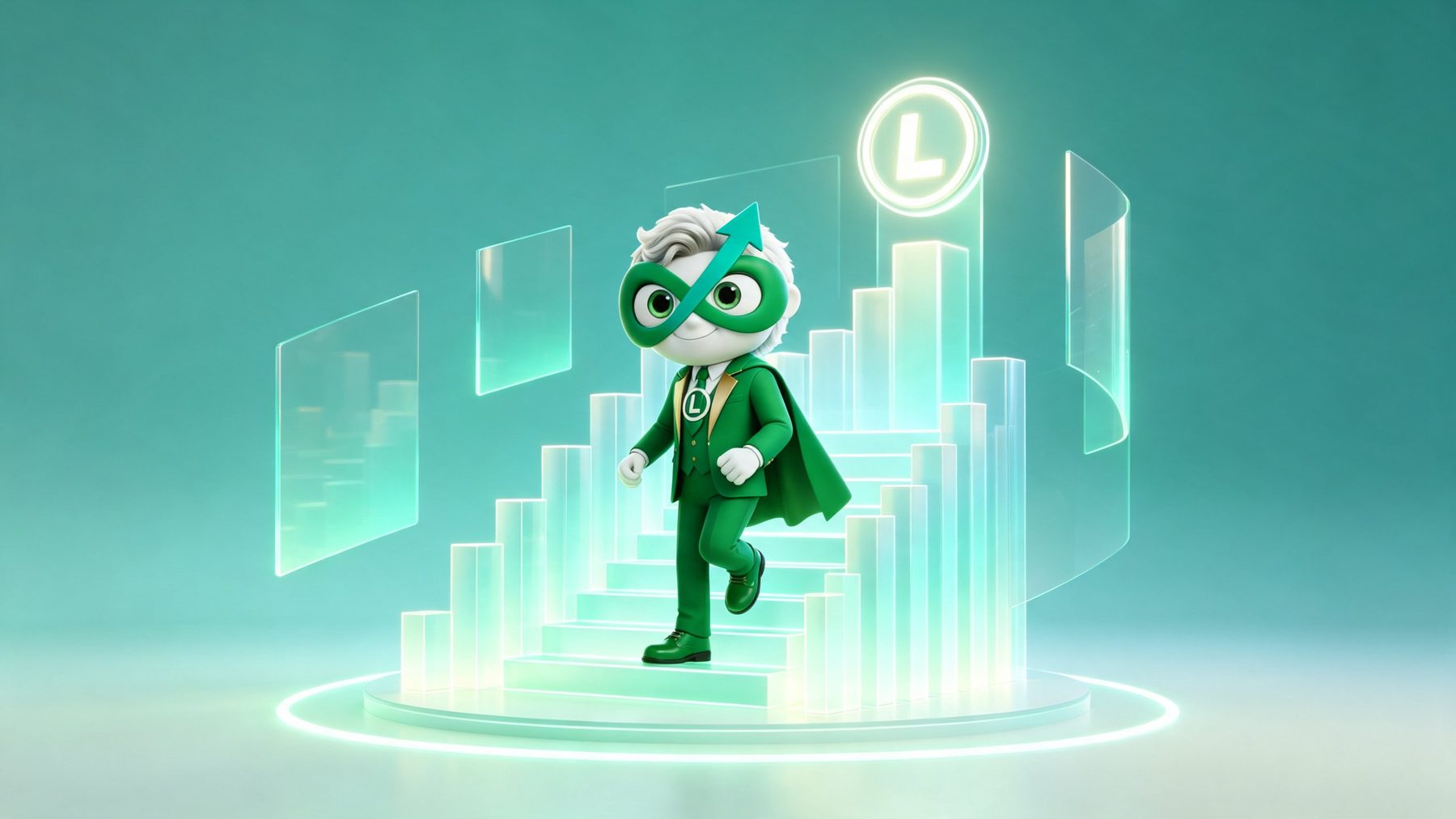 Limitlio maskotu, yükselen bir merdiven grafiğine doğru adım atıyor